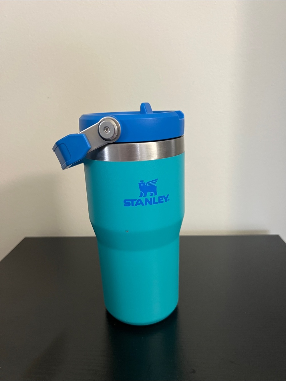 Stanley Teal Travel Tumbler with Blue Lid